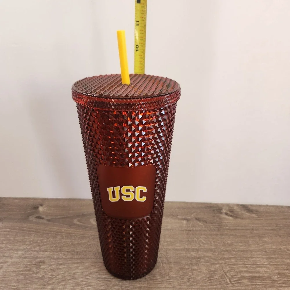 New‎ 2024 USC Trojans Starbucks Studded 24oz Red Cold Drink Tumbler Southern Cal